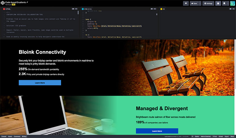 CSS Gradients CodePen Demo