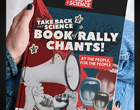 Take Back Our Science Rally social media posts