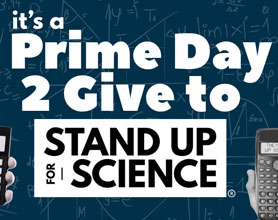 Unused prime-day donation campaign concept for Stand Up for Science